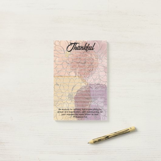 Post-it® Thankful Post Its (Sur un bureau)