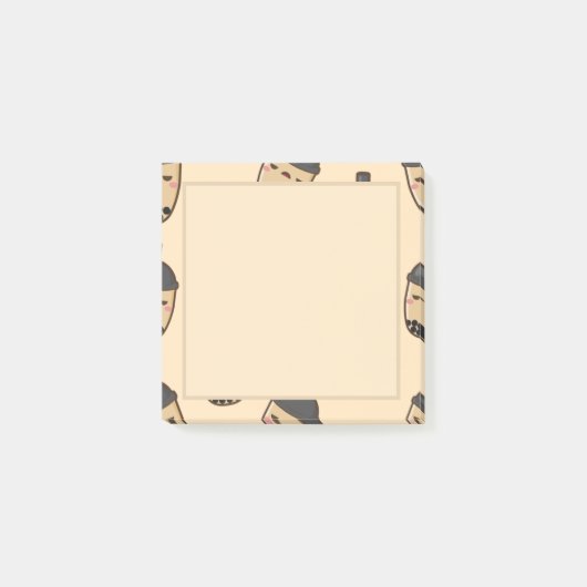 Post-it® Thé au lait Brown Boba Cute Notes collantes (Devant)