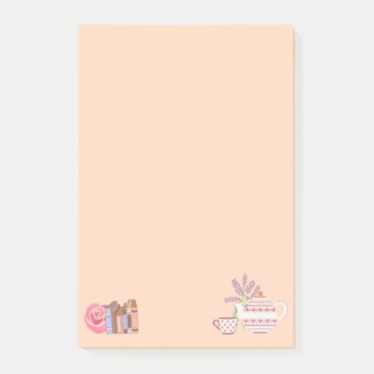 Post-it® Thé et livres mignons (Devant)