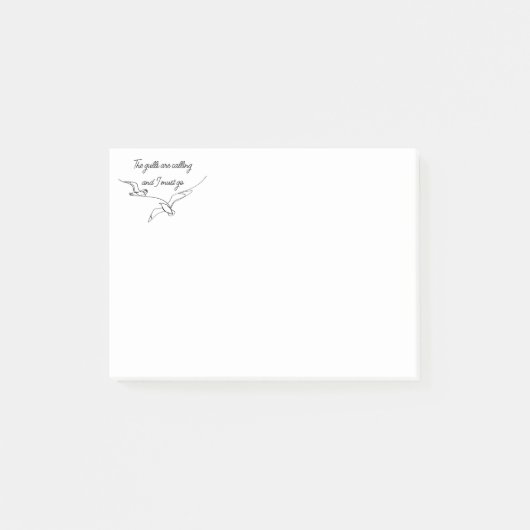 Post-it® The gulls are calling and I must go Seagull art  (Devant)