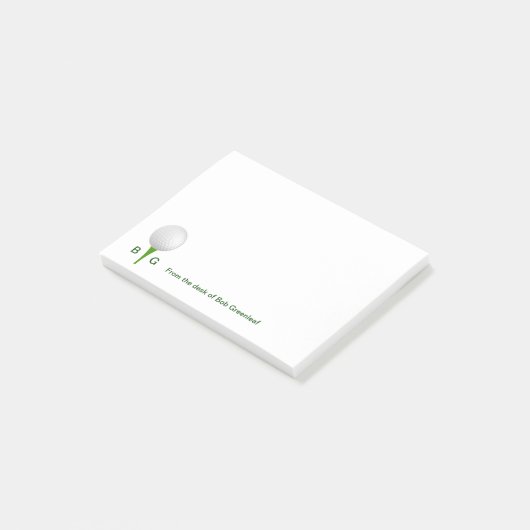 Post-it® Thème de golf Monogramme Sticky Notepads (Incliné)