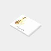 Post-it® Thème de musique musicienne graphique de guitare (Incliné)