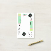 Post-it® Thème de pastèque Retour à l'école Enseignants Nom (Sur un bureau)