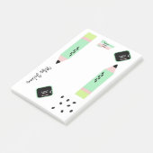 Post-it® Thème de pastèque Retour à l'école Enseignants Nom (Incliné)