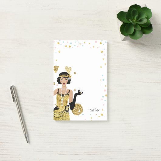 Post-it® thème des filles gatsby des années 1920 (Bureau)