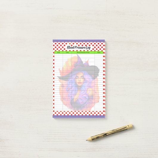 Post-it® Thème d'Halloween mûr - Journal de pression sangui (Sur un bureau)