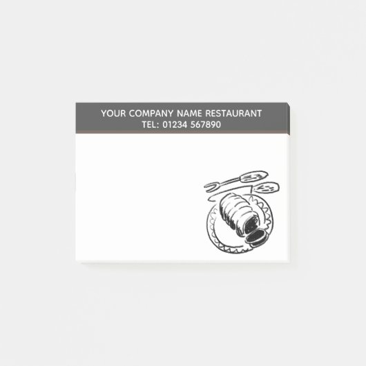 Post-it® Thème d'illustration du restaurant Roast Beef (Devant)