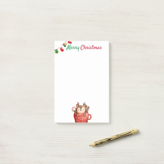 Post-it® Thème Noël mignon (Sur un bureau)