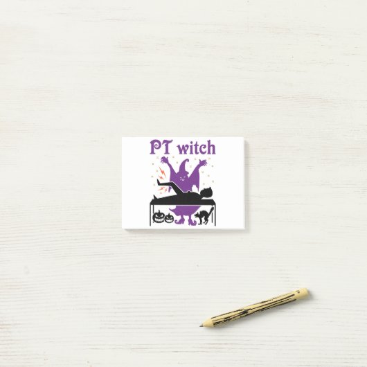 Post-it® Thérapie physique Halloween PT Witch (Sur un bureau)