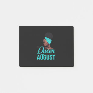 Post-it® This Queen Was Born In août Birthday for Black