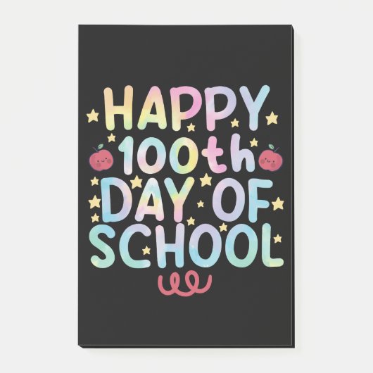 Post-it® Tie Dye Joyeux 100ème Jour De L'Enseignant Étudian (Devant)
