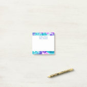 Post-it® Tie Dye Purple Blue Notes personnalisées (Sur un bureau)