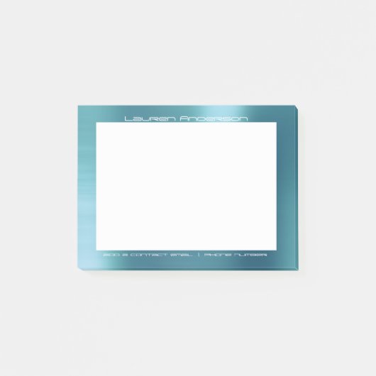 Post-it® Tiffany Aqua White Office Personnalisé (Devant)