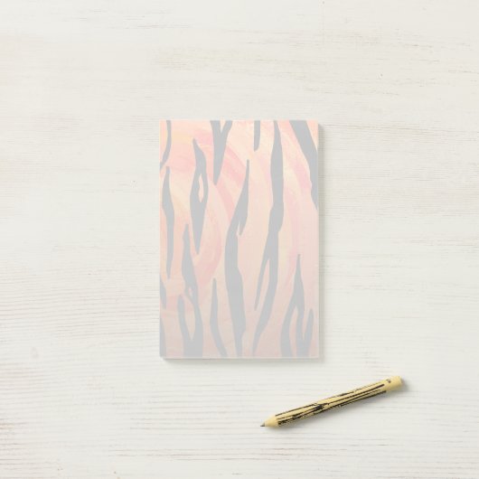Post-it® Tigre Impression orange chaud et noir (Sur un bureau)