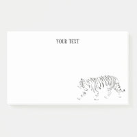 Tigre noir et blanc notes postit personnalisées