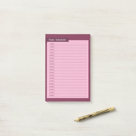 Post-it® time schedule (Sur un bureau)