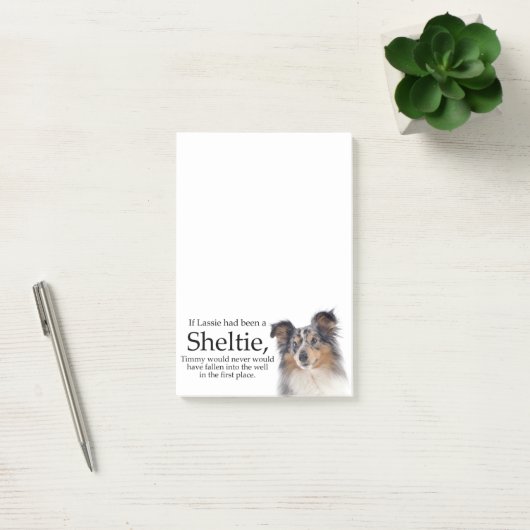 Post-it® Timmy's Blue Merle Sheltie Post It Notes (Bureau)