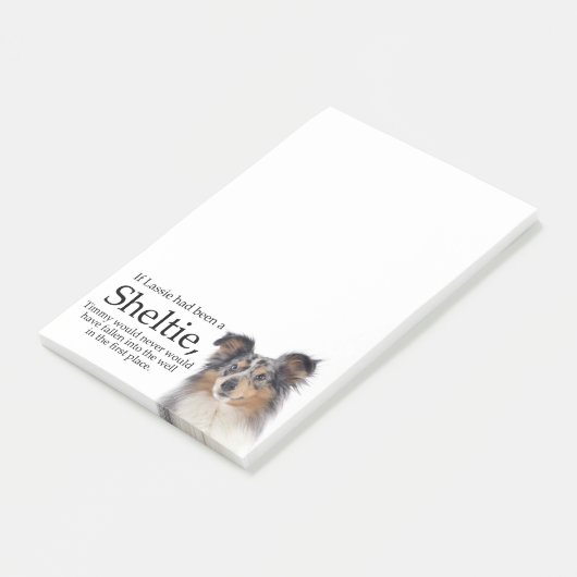 Post-it® Timmy's Blue Merle Sheltie Post It Notes (Incliné)