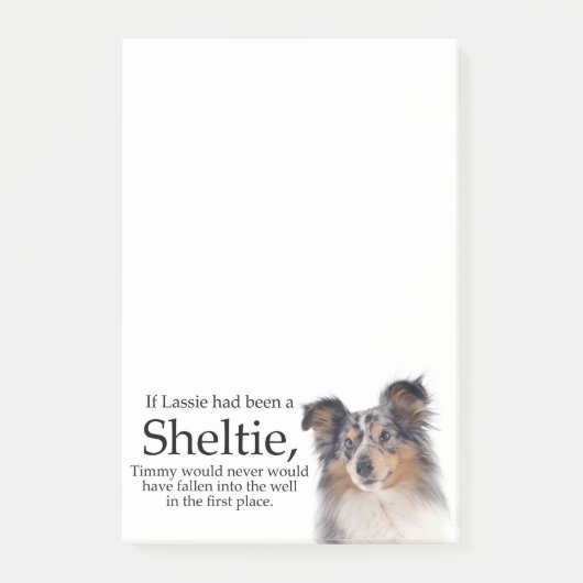 Post-it® Timmy's Blue Merle Sheltie Post It Notes (Devant)