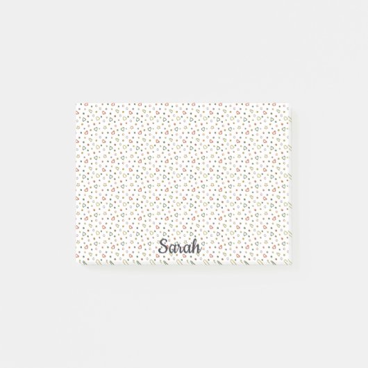 Post-it® Tiny Hearts Ajouter Nom Joli Office Cadeau (Devant)