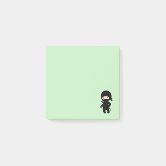 Post-it® Tiny Ninja Holding Throwing Star sur Green (Devant)