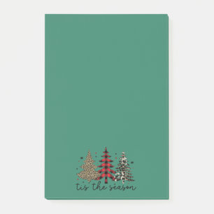Post-it® "Tis the Season" Plaid Leopard Christmas Trees