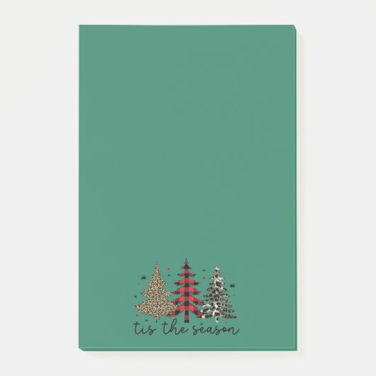 Post-it® "Tis the Season" Plaid Leopard Christmas Trees (Devant)