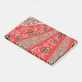 Post-it® Tissu rouge éclatant avec floral complexe et (Incliné)