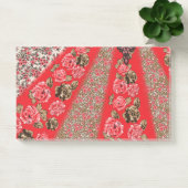 Post-it® Tissu rouge éclatant avec floral complexe et (Bureau)