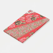 Post-it® Tissu rouge éclatant avec floral complexe et (Incliné)