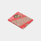 Post-it® Tissu rouge éclatant avec floral complexe et (Incliné)