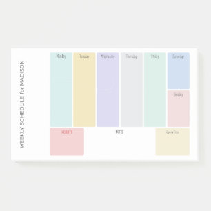 Post-it® Titre personnalisé Planificateur hebdomadaire