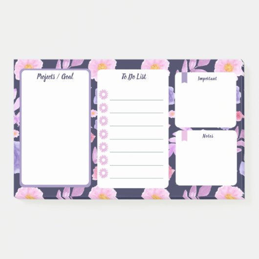 Post-it® To Do List Floral Elégant Original (Devant)