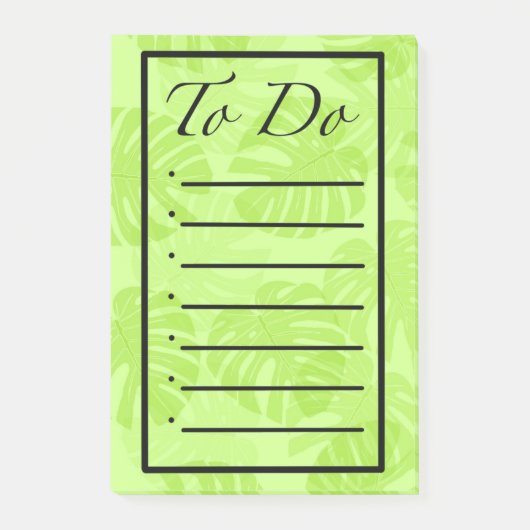 Post-it® To Do List with Monstera Leaves (Devant)