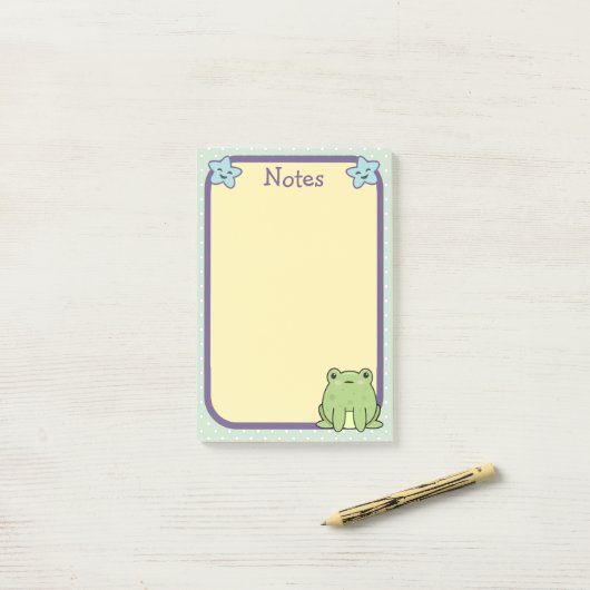 Post-it® Toad De Grenouille Et Étoiles (Sur un bureau)