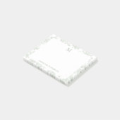 Post-it® Toile Botanique Classique Monogramme Vert Sauge (Incliné)