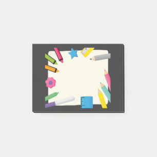 Post-it® Toile vierge avec une bordure de papeterie colorée