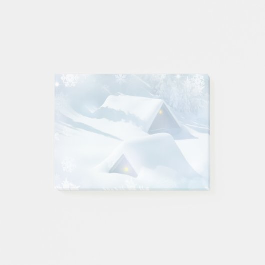 Post-it® Toit enneigé dans une forêt (Devant)