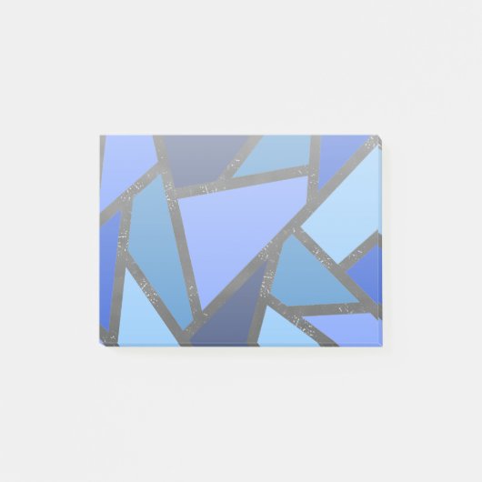 Post-it® Tons de motif en vitrail bleu (Devant)