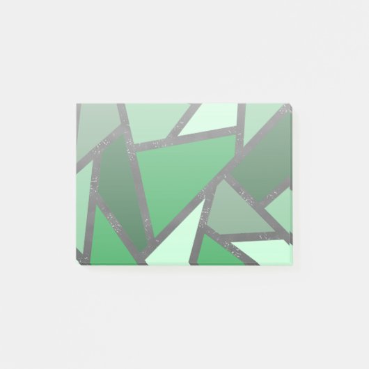 Post-it® Tons de motif en vitrail vert (Devant)