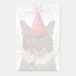 Post-it® Tortoiseshell Cat with Party Casquette