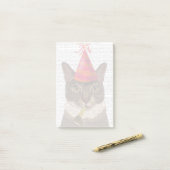 Post-it® Tortoiseshell Chat avec Casquette du Parti (Sur un bureau)
