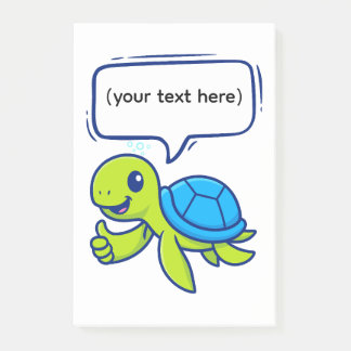 Post-it® Tortue caricaturale mignonne avec bulle vocale