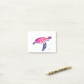 Post-it® Tortue de mer aquarelle océan hawaïen tropical (Sur un bureau)