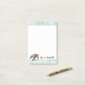 Post-it® Tortue de mer Gold Dream (Sur un bureau)
