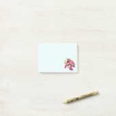 Post-it® Tortue de mer rose Whimsical & mignon (Sur un bureau)