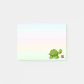 Post-it® Tortue mignonne et fleur sur les tons pastel (Devant)