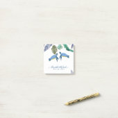 Post-it® Tortues de mer Mariage bleu jaune (Sur un bureau)