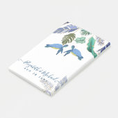 Post-it® Tortues de mer Mariage bleu jaune (Incliné)