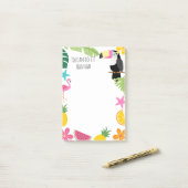 Post-it® Toucan Tropical Coloré (Sur un bureau)